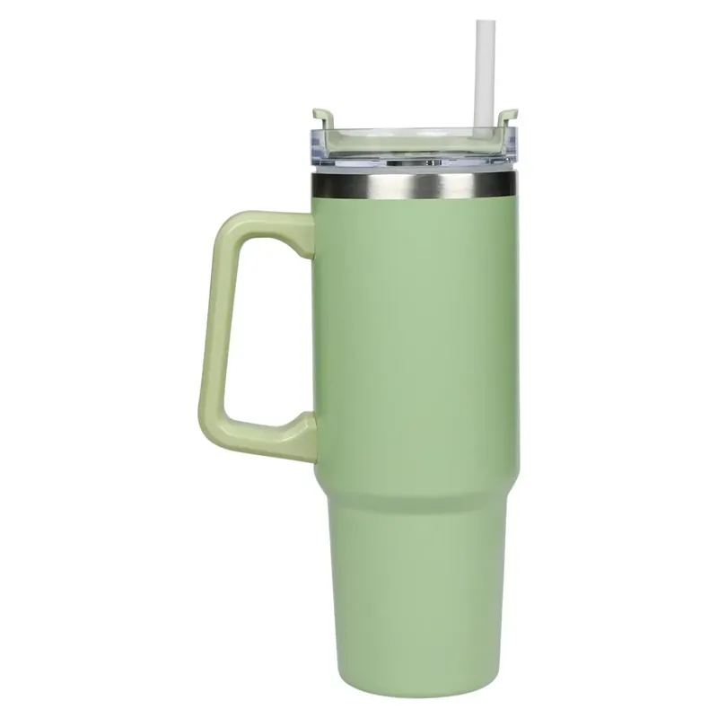 Benson Thermosbeker 900 ml - Groen - Inclusief Rietje - Geschikt voor Auto Bekerhouders Direct Verzonden