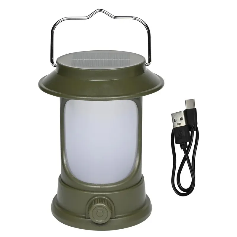 Benson Solar Campinglamp - 18 cm - Dimbaar - USB-C Oplaadbaar - IP44 Spatwaterdicht Exclusieve Aanbieding