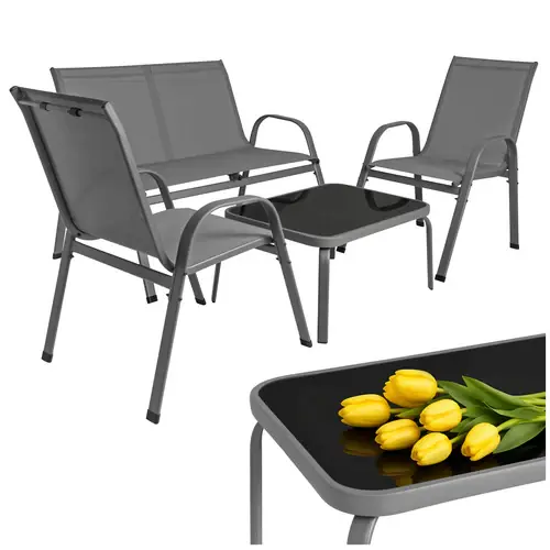 Seizoensaanbieding Gardlov Balkonset - 4-Delig - Tuinmeubelen - Grijs