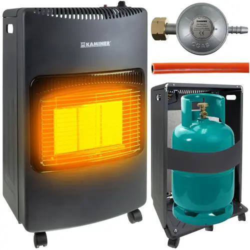Kaminer Gasverwarming - 4200W - Mobiel - Met Slang & Regelaar - PL Op = Op