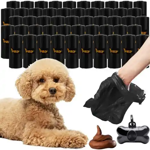 Purlov Poepzakjes Set - 1000 Stuks incl. Houder - Zwart Beperkte Voorraad