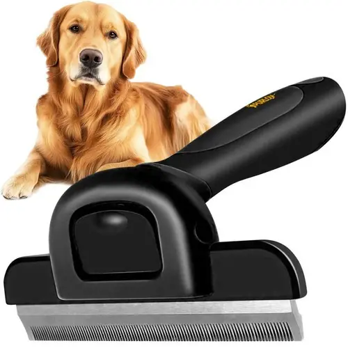 Goedkoop Purlov Ondervachtborstel - Voor Honden & Katten - Met Roestvrijstalen Blad - Zwart