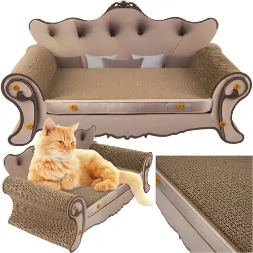Betrouwbaar Purlov Kattenkrabpaal Sofa - 60 x 32 x 29 cm - Krabmeubel en Mand