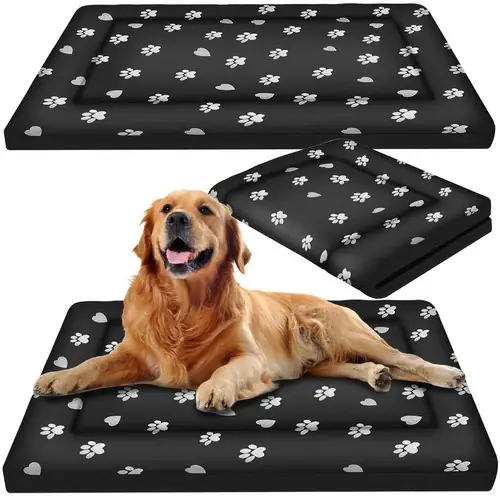 Purlov Waterdichte Hondenmand - XXL - 100 x 70 cm - Zwart/Wit - Comfortabel Matras Lage Kosten
