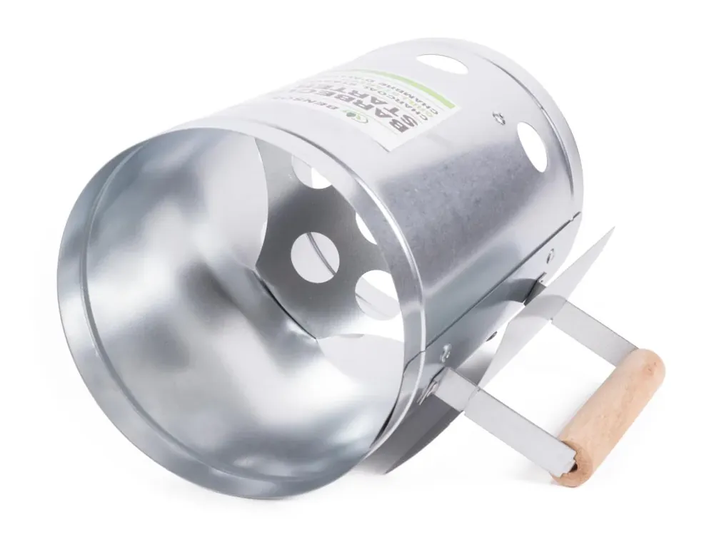 Benson Houtskoolstarter RVS - Ø 17 x 27 cm - Voor Snel & Veilig Grillen Betrouwbaar