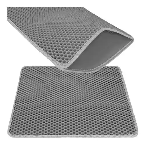 Purlov Kattenbakmat - 60 x 45 cm - Grijs - Dubbellaags EVA-schuim Beste Prijs