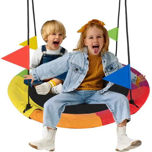 Kruzzel Ooievaarsnest Schommel - 110 cm - Multicolor - 150 kg Beperkt Aanbod
