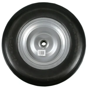 Benson Anti-lek Kruiwagenwiel 4.00-8 - Massief Rubber - Zilveren Velg Beste Prijs