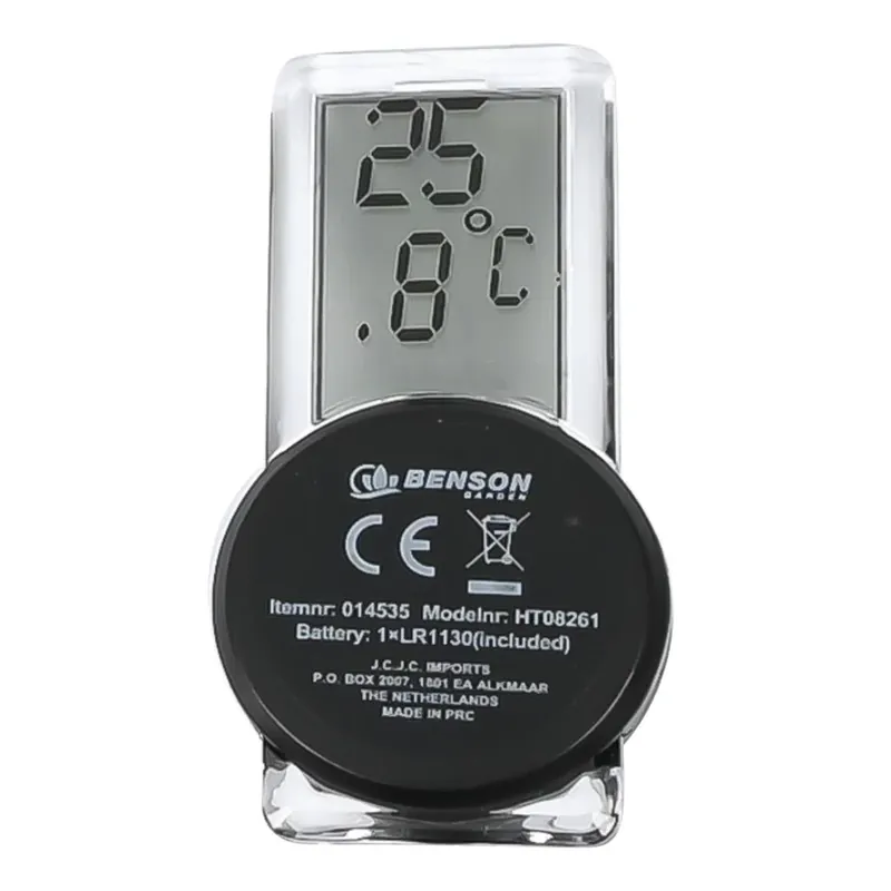 Benson Digitale Buitenthermometer met Zuignap - Compact - Zwart Tijdelijk Beschikbaar