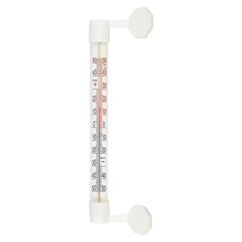 Direct Verzonden Benson Buitenthermometer met Zuignap - 21 cm - Wit
