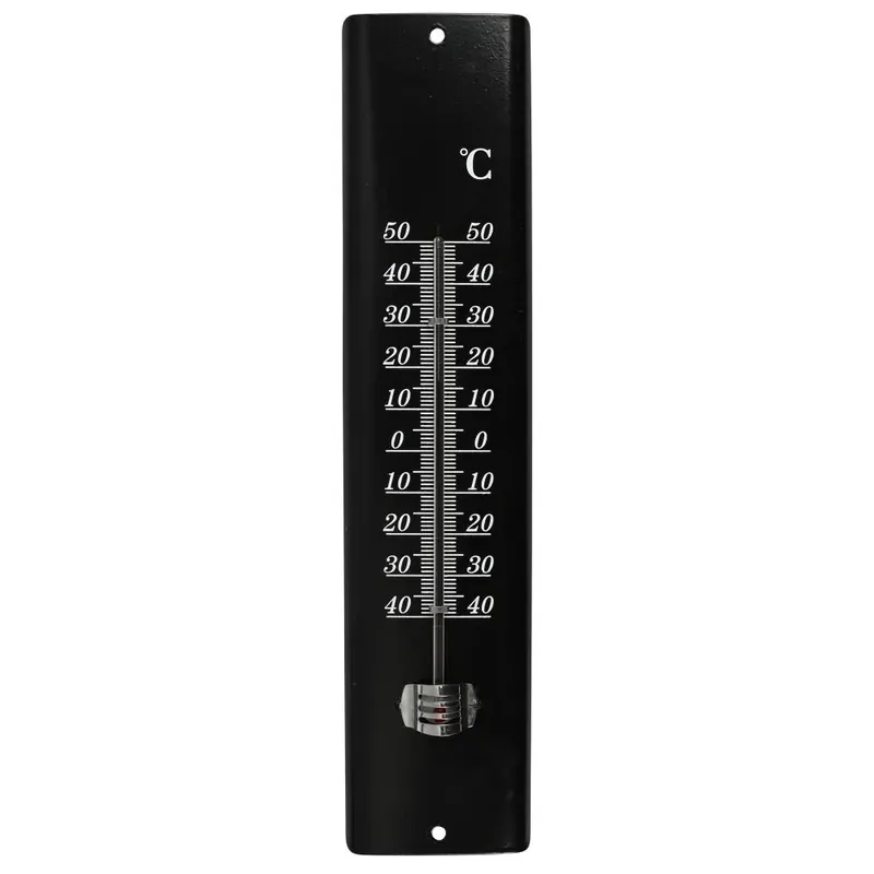 Benson Metalen Thermometer - Zwart - 30 cm - Voor Binnen & Buiten Favoriet