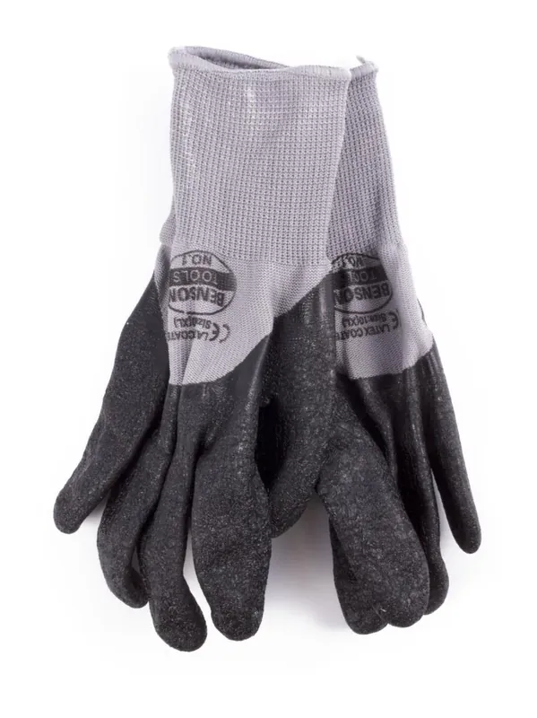 Benson PU Flex Rib Werkhandschoenen - Grijs - Maat 9 (L) - 1 Paar Must-Have