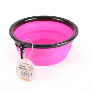 Benson Opvouwbare Voer- en Drinkbak - 13 cm - Roze - Siliconen Koopje