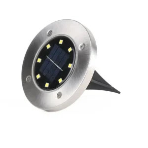 Benson Solar Grondspot – Ø 12 cm – RVS – 8 LEDs – Zilver Favoriet