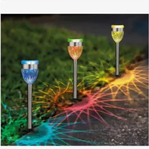 Snelle Levering Benson Solar Tuinlamp Fakkel – 37 cm – RGB & Warm Wit – RVS Accent