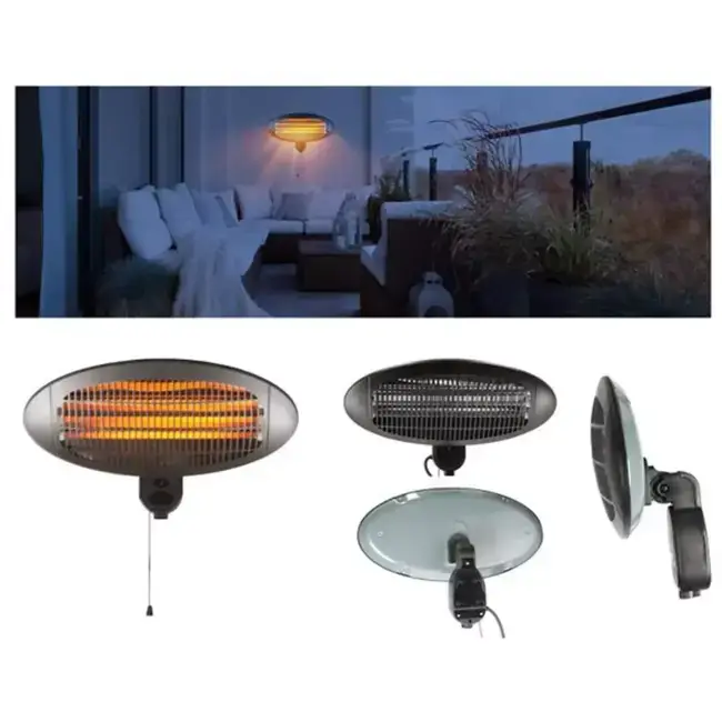 Benson Wandterrasverwarmer – 2000W – 3 Vermogensstanden – Waterdicht – 50 cm Op = Op